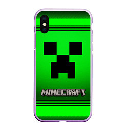 Чехол iPhone XS Max матовый Minecraft, цвет: 3D-сиреневый