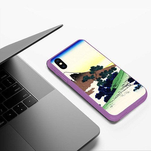 Чехол iPhone XS Max матовый ЯПОНИЯ / 3D-Фиолетовый – фото 3