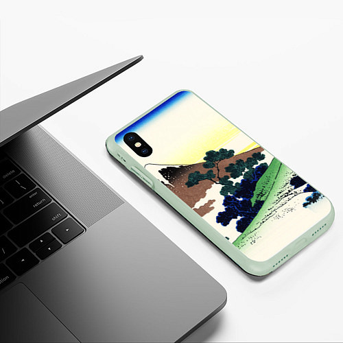 Чехол iPhone XS Max матовый ЯПОНИЯ / 3D-Салатовый – фото 3