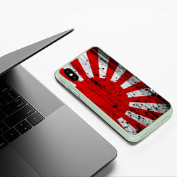 Чехол iPhone XS Max матовый ЯПОНСКИЙ ФЛАГ, цвет: 3D-салатовый — фото 2