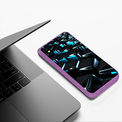 Чехол iPhone XS Max матовый ТЕКСТУРА, цвет: 3D-фиолетовый — фото 2