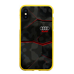 Чехол iPhone XS Max матовый AUDI, цвет: 3D-желтый