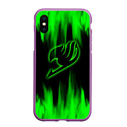 Чехол iPhone XS Max матовый Fairy Tail, цвет: 3D-фиолетовый