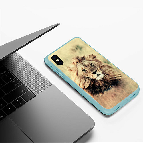 Чехол iPhone XS Max матовый Lion King / 3D-Мятный – фото 3