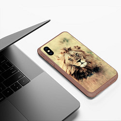 Чехол iPhone XS Max матовый Lion King, цвет: 3D-коричневый — фото 2