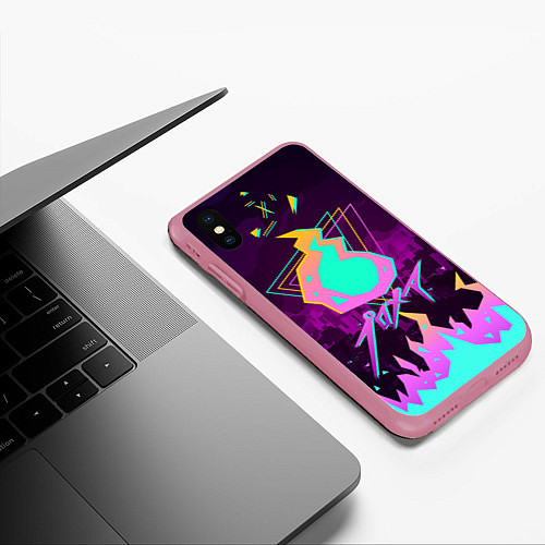 Чехол iPhone XS Max матовый PROMARE / 3D-Малиновый – фото 3