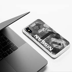 Чехол iPhone XS Max матовый NISSAN, цвет: 3D-белый — фото 2