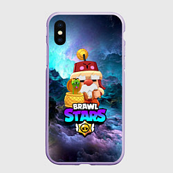 Чехол iPhone XS Max матовый BRAWL STARS GALE, цвет: 3D-светло-сиреневый