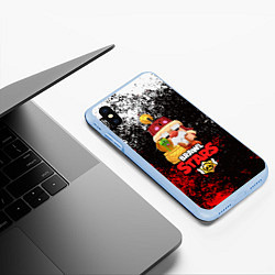 Чехол iPhone XS Max матовый BRAWL STARS GALE, цвет: 3D-голубой — фото 2