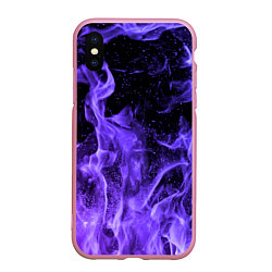 Чехол iPhone XS Max матовый ОГОНЬ НЕОН, цвет: 3D-розовый