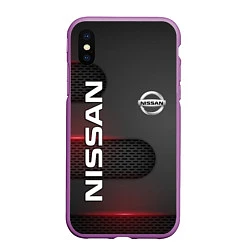 Чехол iPhone XS Max матовый NISSAN, цвет: 3D-фиолетовый