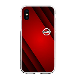 Чехол iPhone XS Max матовый NISSAN, цвет: 3D-белый