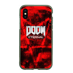 Чехол iPhone XS Max матовый Doom Eternal, цвет: 3D-темно-зеленый