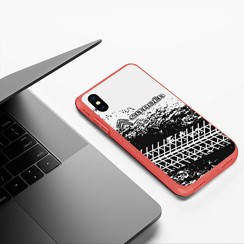 Чехол iPhone XS Max матовый CITROEN / 3D-Красный – фото 3