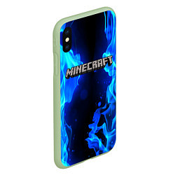 Чехол iPhone XS Max матовый MINECRAFT, цвет: 3D-салатовый — фото 2