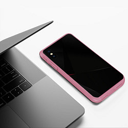 Чехол iPhone XS Max матовый DARK, цвет: 3D-малиновый — фото 2