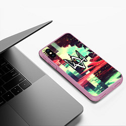 Чехол iPhone XS Max матовый WATCH DOGS GAME, цвет: 3D-розовый — фото 2