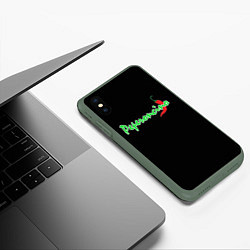 Чехол iPhone XS Max матовый Пеперонично, цвет: 3D-темно-зеленый — фото 2