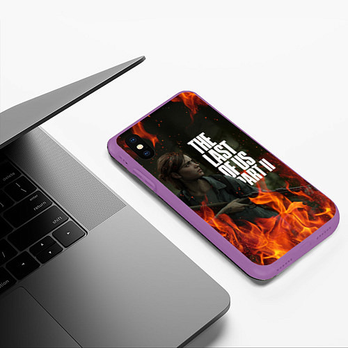 Чехол iPhone XS Max матовый THE LAST OF US 2 / 3D-Фиолетовый – фото 3