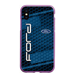 Чехол iPhone XS Max матовый FORD, цвет: 3D-фиолетовый