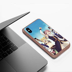 Чехол iPhone XS Max матовый FAIRY TAIL ХВОСТ ФЕИ, цвет: 3D-коричневый — фото 2