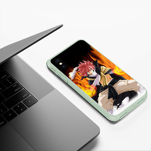 Чехол iPhone XS Max матовый FAIRY TAIL ХВОСТ ФЕИ / 3D-Салатовый – фото 3