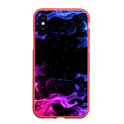 Чехол iPhone XS Max матовый ОГОНЬ НЕОН, цвет: 3D-красный
