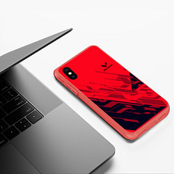 Чехол iPhone XS Max матовый Valorant, цвет: 3D-красный — фото 2