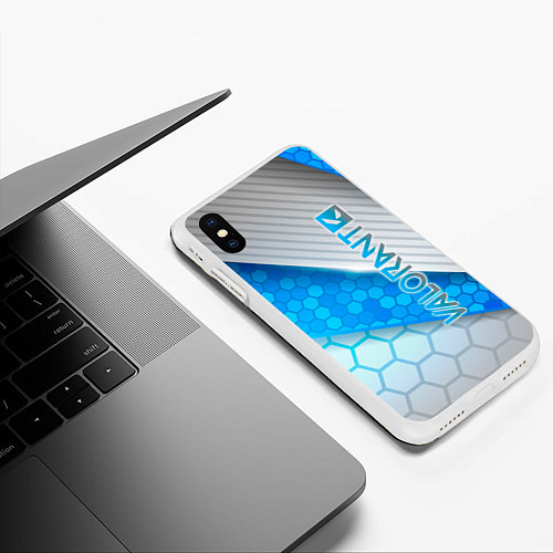 Чехол iPhone XS Max матовый Valorant / 3D-Белый – фото 3