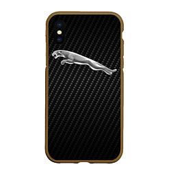 Чехол iPhone XS Max матовый Jaguar Z, цвет: 3D-коричневый