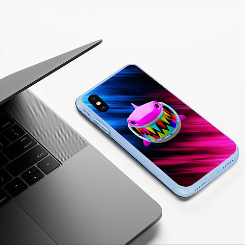 Чехол iPhone XS Max матовый 6IX9INE 69 / 3D-Голубой – фото 3