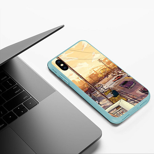 Чехол iPhone XS Max матовый GTA San Andreas / 3D-Мятный – фото 3