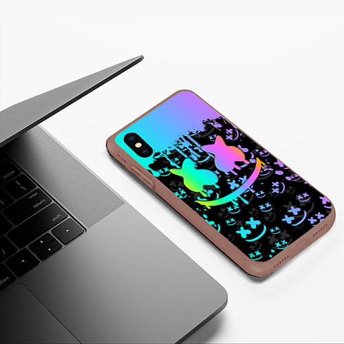 Чехол iPhone XS Max матовый MARSHMELLO / 3D-Коричневый – фото 3