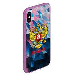 Чехол iPhone XS Max матовый RUSSIA, цвет: 3D-фиолетовый — фото 2