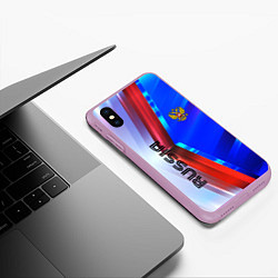 Чехол iPhone XS Max матовый RUSSIA SPORT, цвет: 3D-сиреневый — фото 2