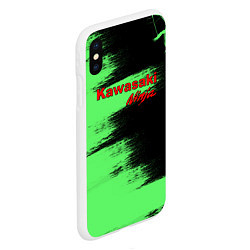 Чехол iPhone XS Max матовый Kawasaki, цвет: 3D-белый — фото 2