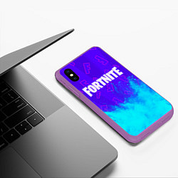 Чехол iPhone XS Max матовый FORTNITE ФОРТНАЙТ, цвет: 3D-фиолетовый — фото 2