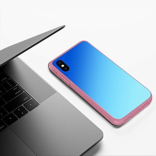 Чехол iPhone XS Max матовый Blue / 3D-Малиновый – фото 3