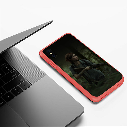 Чехол iPhone XS Max матовый THE LAST OF US 2 ЭЛЛИ / 3D-Красный – фото 3