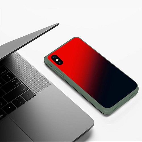 Чехол iPhone XS Max матовый RED / 3D-Темно-зеленый – фото 3