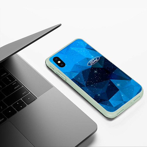 Чехол iPhone XS Max матовый FORD / 3D-Салатовый – фото 3