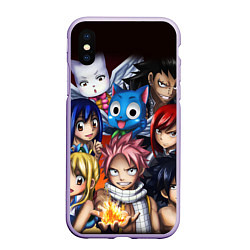 Чехол iPhone XS Max матовый FAIRY TAIL ХВОСТ ФЕИ, цвет: 3D-светло-сиреневый