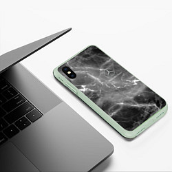 Чехол iPhone XS Max матовый MERCEDES, цвет: 3D-салатовый — фото 2