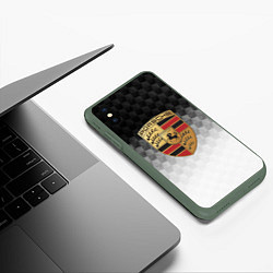 Чехол iPhone XS Max матовый PORSCHE, цвет: 3D-темно-зеленый — фото 2