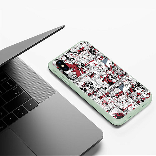 Чехол iPhone XS Max матовый HELLTAKER / 3D-Салатовый – фото 3