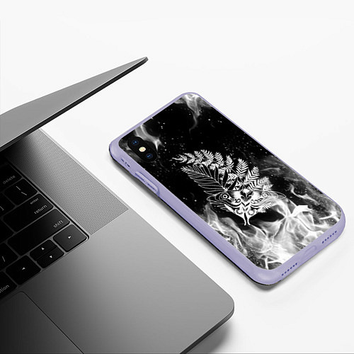 Чехол iPhone XS Max матовый THE LAST OF US 2 ТАТУ ЭЛЛИ / 3D-Светло-сиреневый – фото 3