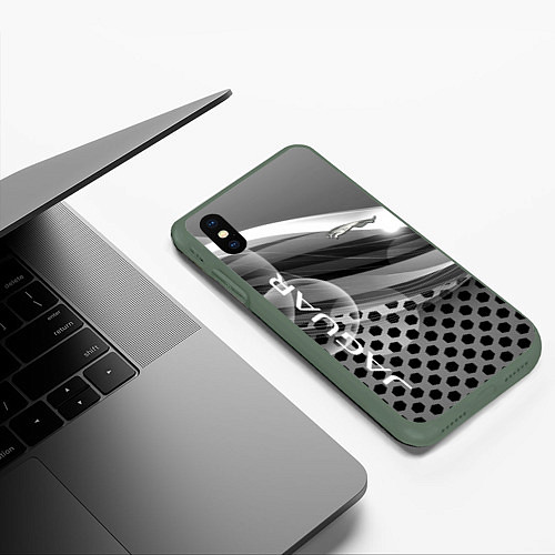 Чехол iPhone XS Max матовый JAGUAR / 3D-Темно-зеленый – фото 3