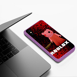 Чехол iPhone XS Max матовый Roblox Piggy, цвет: 3D-фиолетовый — фото 2