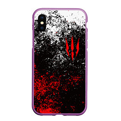 Чехол iPhone XS Max матовый ВЕДЬМАК THE WITCHER, цвет: 3D-фиолетовый