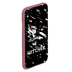 Чехол iPhone XS Max матовый The Witcher, цвет: 3D-малиновый — фото 2